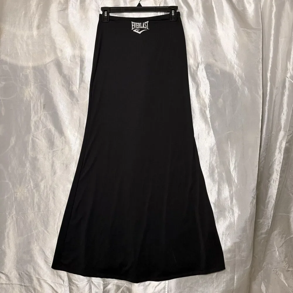 Zara+EVERLAST Women’s Low Rise Long Black Skirt Spandex SZ M NWT Y2K Style